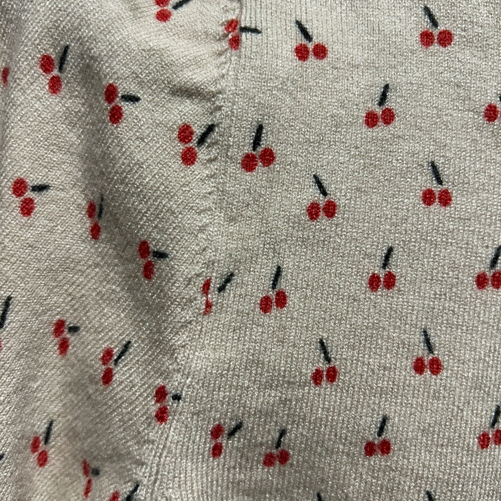 Super Cute Cherries Print Crewneck Sweater - Picture 3 of 4